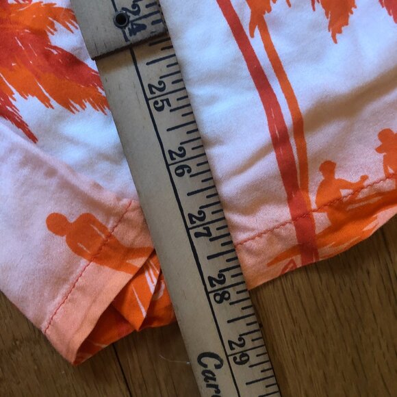 Beach Cabana Tropical Palm Tree Orange Beach Pants Size Small - Picture 3 of 4